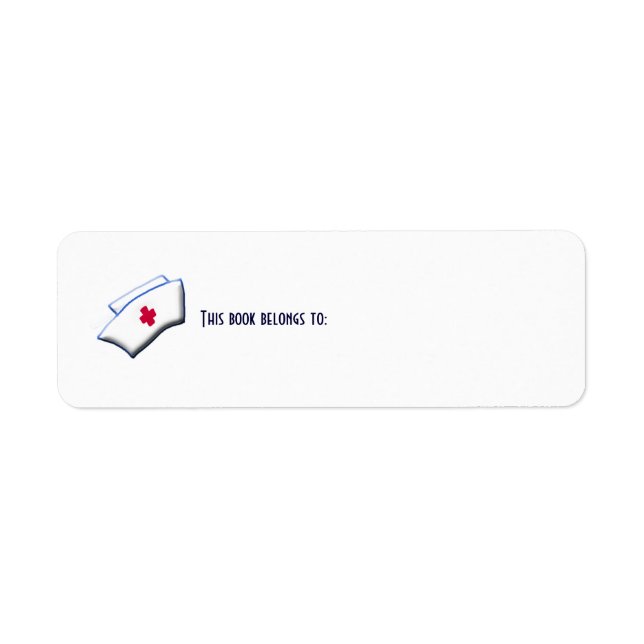 Étiquette Infirmière Casquette/Ce livre appartient à : (Devant)