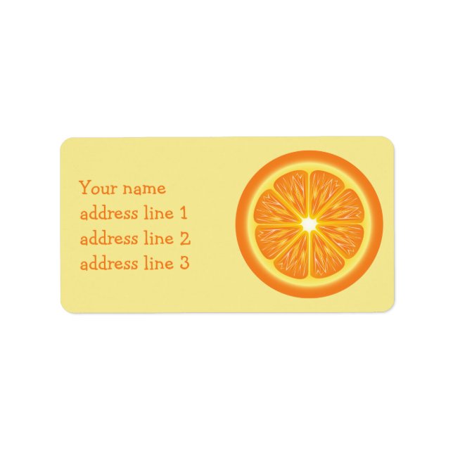 Étiquette Infos De Tranche Orange Et D'Adresse Personnalisée (Devant)
