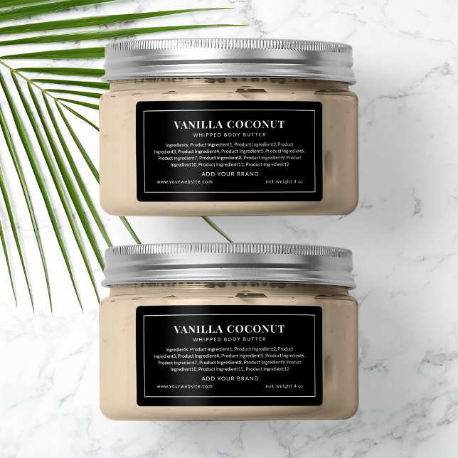 Étiquette Ingrédients de couleur modifiables à la bordure bl (Créateur téléchargé)