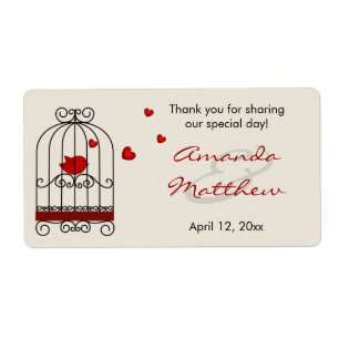 Étiquette Inséparable en mariage pour cage à oiseaux Favoris