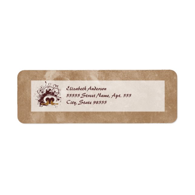 Étiquette Inséparables Brown toscans avec nom (Devant)