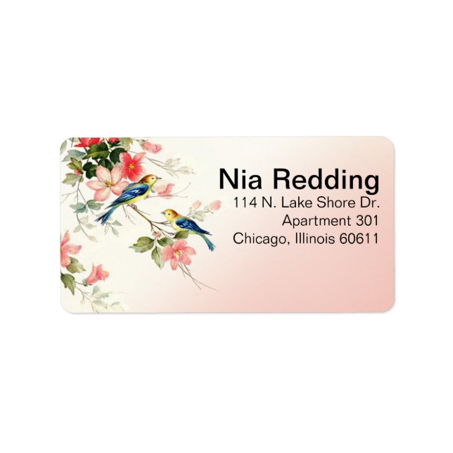 Étiquette Inséparables vintages M. & Mme | rose (Devant)