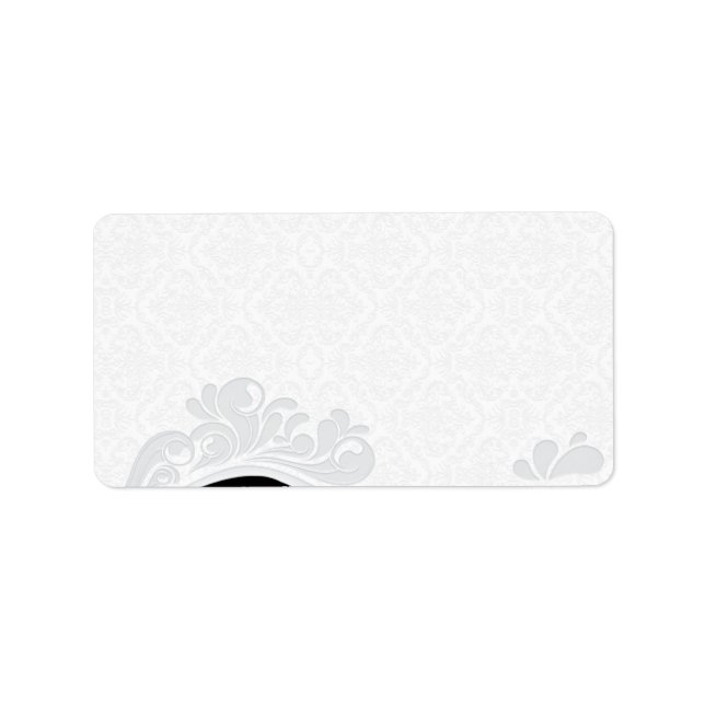 Étiquette Inspirant Gris motif floral et damassé (Devant)