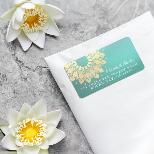 Étiquette Instructeur de méditation Yoga Studio Golden Manda (Créateur téléchargé)