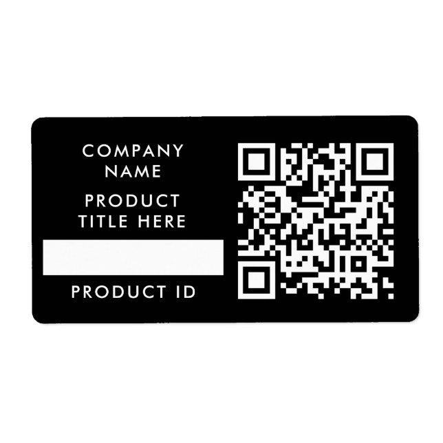 Étiquette Inventaire Code QR | Produit d'entreprise noir en  (Devant)