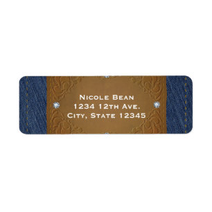 Étiquette Invitation de l'étiquette de jeans Denim & Diamond