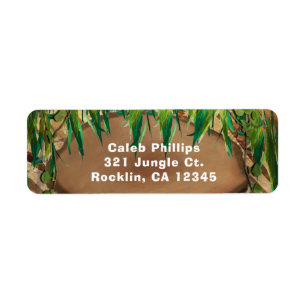 Étiquette Invitation pour une FÊTE DE LA JUNGLE avec motifs 