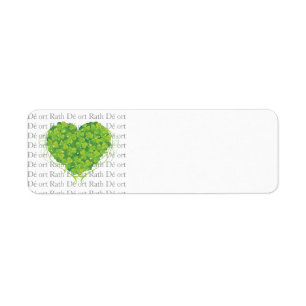 Étiquette Irish Blessing et Coeur Shamrock