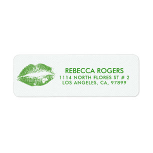 Étiquette Irlandais-Green Lips Kiss & Dots Motif