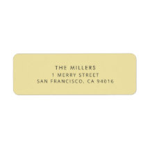 Island Citrus Yellow Wedding Return Address Labels