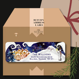 Étiquette It Takes a Village Winter Guardian Baby Shower 