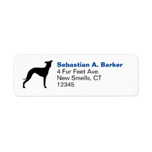 Étiquette Italien Greyhound Silhouette Adresse de retour Éti