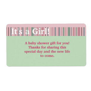 Étiquette It's a girl, Baby Shower Favor Labels