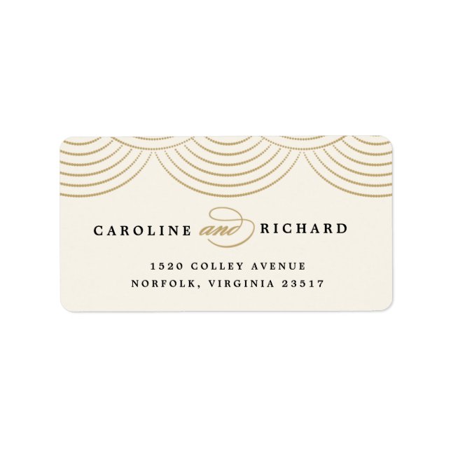 Étiquette Ivory Art Deco String Lights Adresse de retour (Devant)