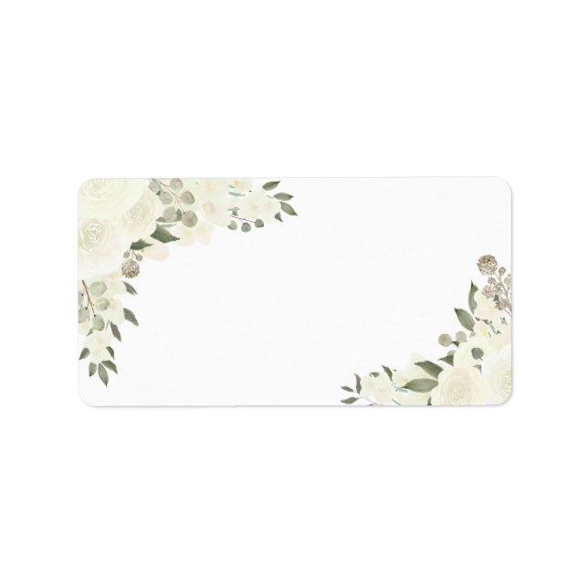 Étiquette Ivory White Boho Blank do-it-yourself Imprimer Mar (Devant)