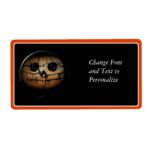 Étiquette Jack-o-Lantern, Citrouille orange Déplaisant