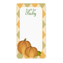 Étiquette Jacquard citrouille Harvest Book Tags Baby Blue