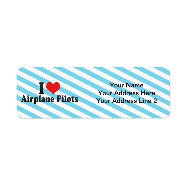 Étiquette J'adore les pilotes d'avion (Devant)