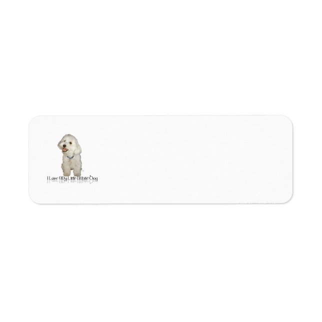 Étiquette J'adore mon petit chien blanc - Havanais (Devant)