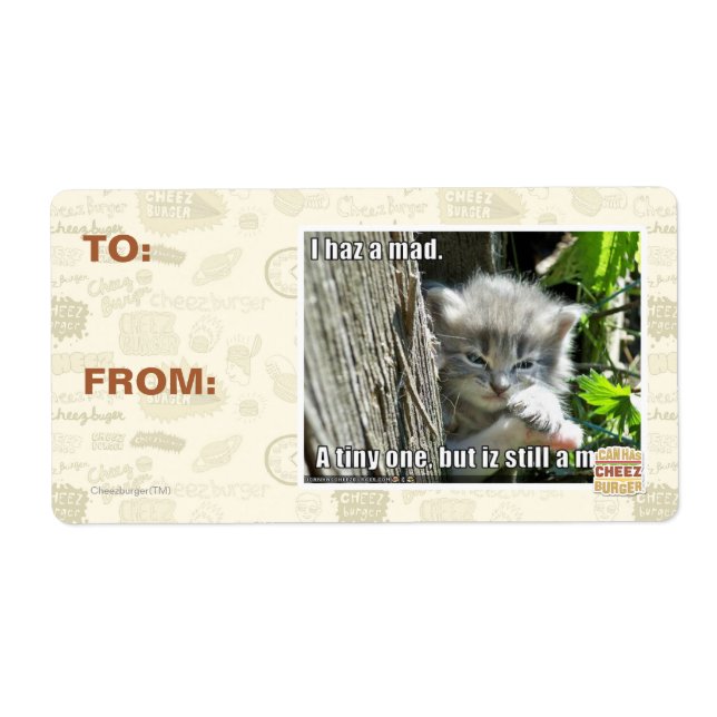 Étiquette J'ai un fou (Devant)