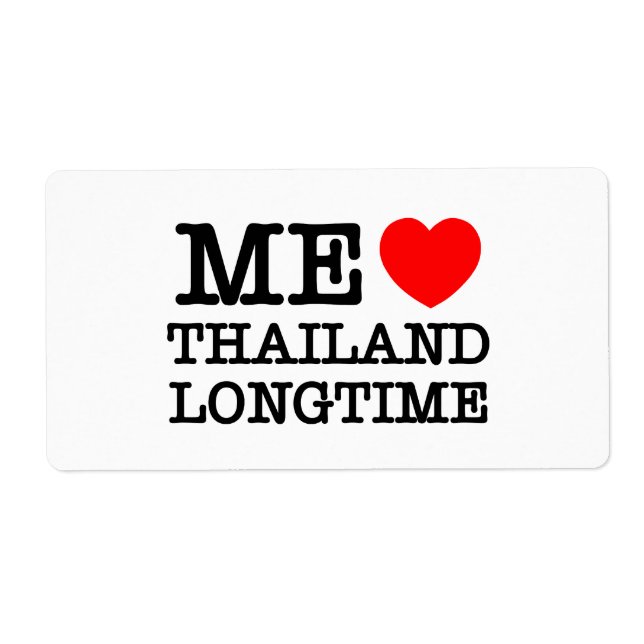 ÉTIQUETTE J'AIME LA THAÏLANDE LONGTEMPS (Devant)