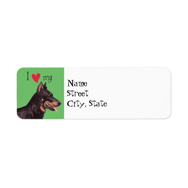 Étiquette J'aime mon Beauceron (Devant)