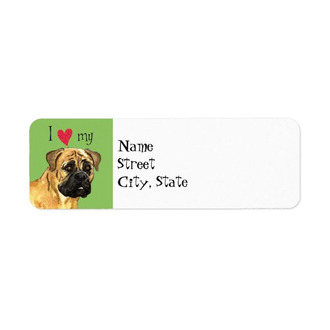 Étiquette J'aime mon Bullmastiff (Devant)