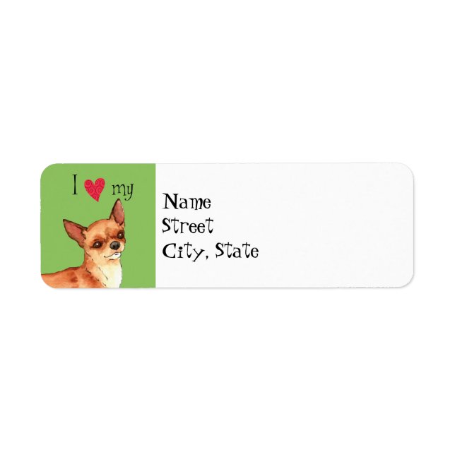 Étiquette J'aime mon Chihuahua (Devant)