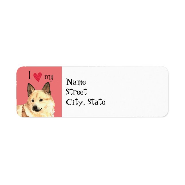 Étiquette J'aime mon norvégien Buhund (Devant)