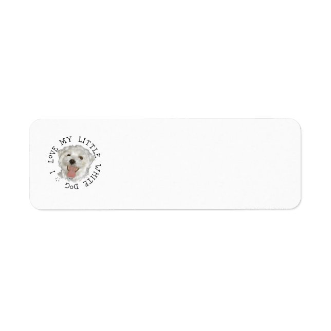 Étiquette J'Aime Mon Petit Chien Blanc Maltais (Devant)