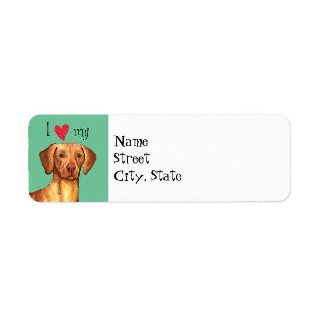 Étiquette J'aime mon Vizsla (Devant)