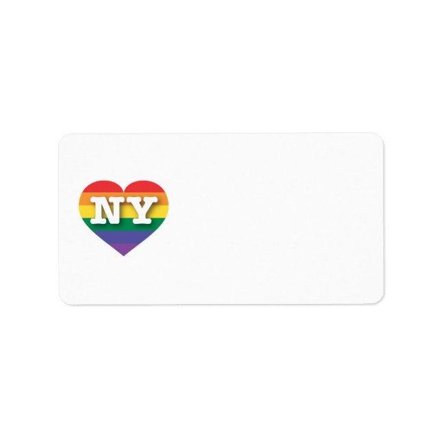 Étiquette J'aime New York Gay pride Rainbow Heart (Devant)