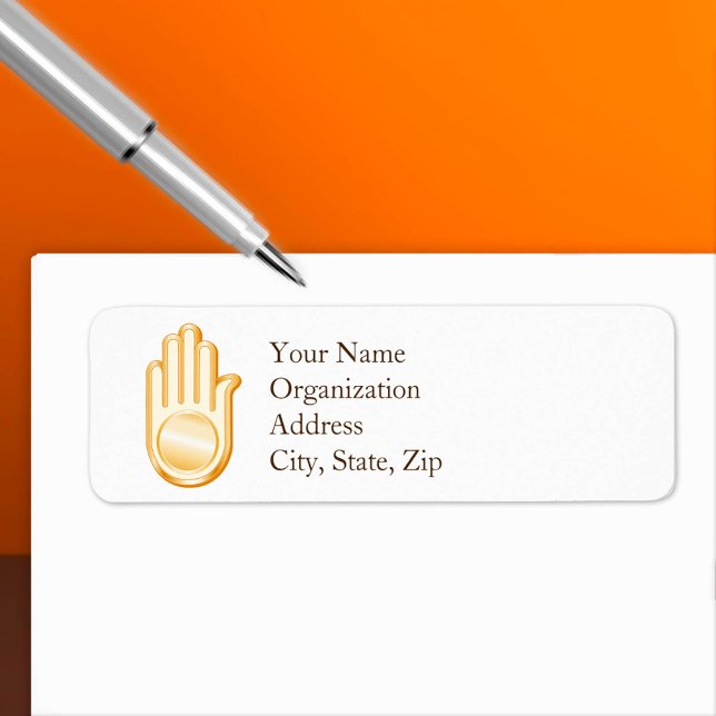 Étiquette Jain symbole d'Address Labels (Jain Symbol Address Labels.
Golden Ahimsa symbol of the Jain faith. Customize with your text. )