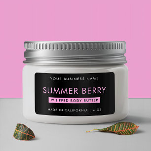 Étiquette Jar cosmétique moderne Fille Noir & Rose
