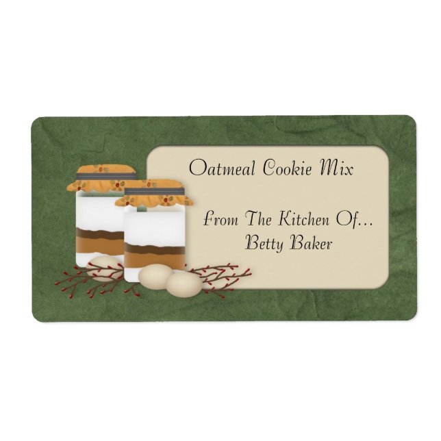 Étiquette Jar de mélange de cookies personnalisés (Devant)