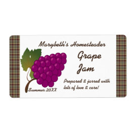 Étiquette Jar Jam Grape (Personnaliser)