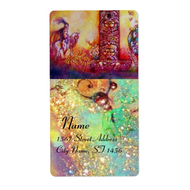 ÉTIQUETTE JARDIN DES OMBRES PERDUES / CHEVALIER ET CHEVAL (Devant)