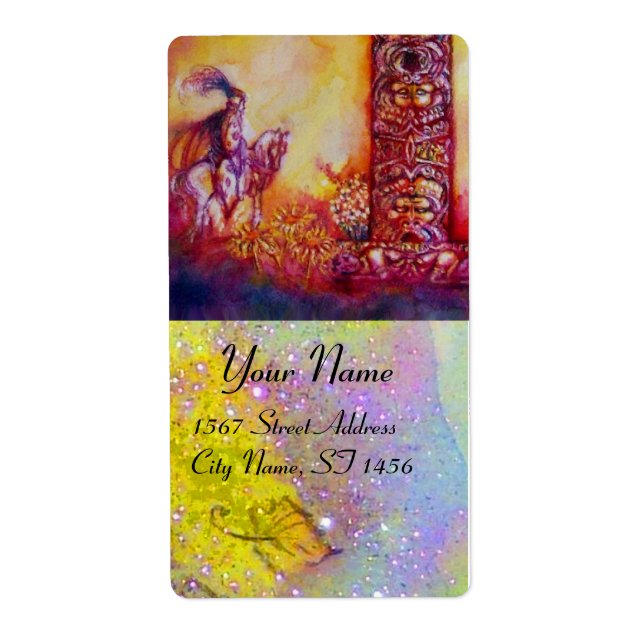 ÉTIQUETTE JARDIN DES OMBRES PERDUES / CHEVALIER ET CHEVAL (Devant)