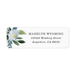 Étiquette Jardin floral bleu foncé Aquarelle Mariage rustiqu