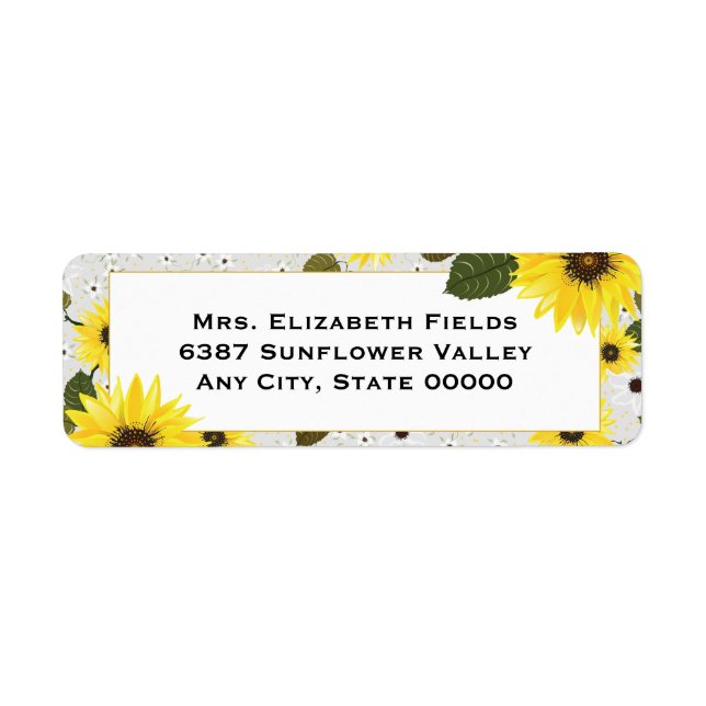 Étiquette Jardin floral de tournesol (Devant)