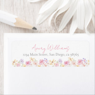 Étiquette Jardin Floral Wavy Modern Fête des mariées Recette