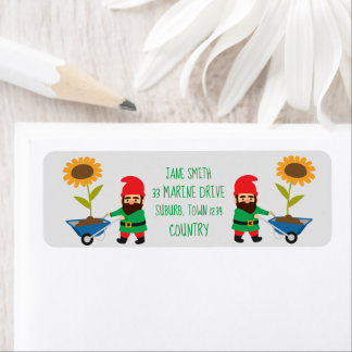 Étiquette Jardin gnome joli thème de jardinage