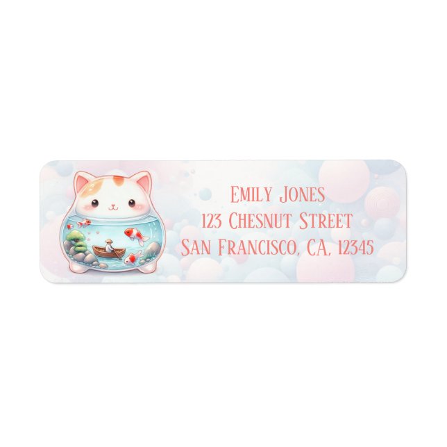 Étiquette Jarres d'animaux capricieux - Chat - Adresse de re (Devant)