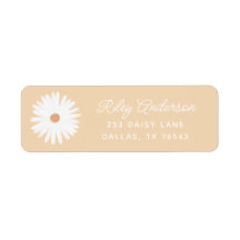 Jaune Boho Daisy Anniversaire Party Retour Adresse