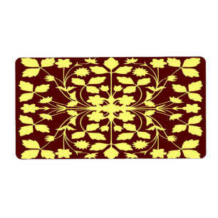 Étiquette Jaune et marron floral