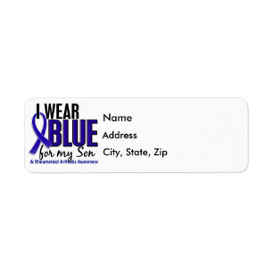 Étiquette Je porte le RA bleu de rhumatisme articulaire du