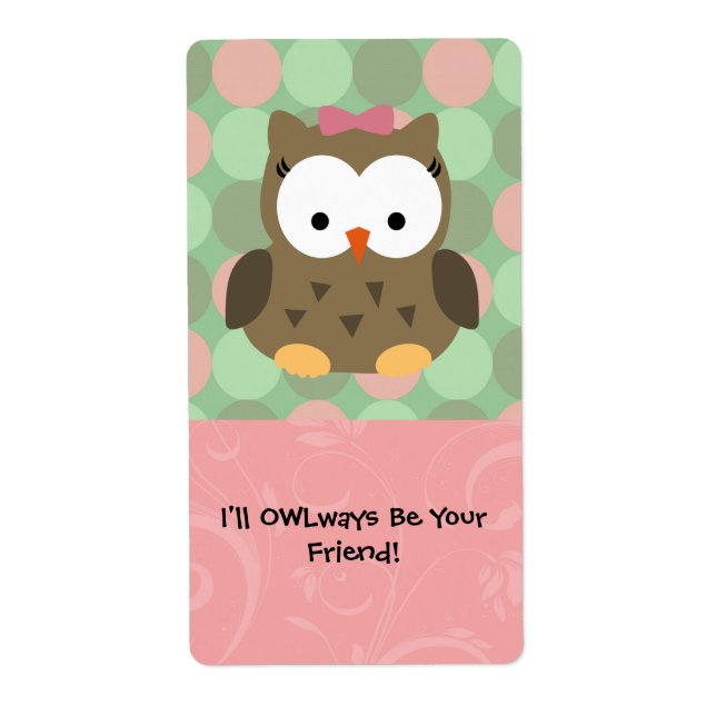 Étiquette Je vais OWLways être votre ami (Devant)