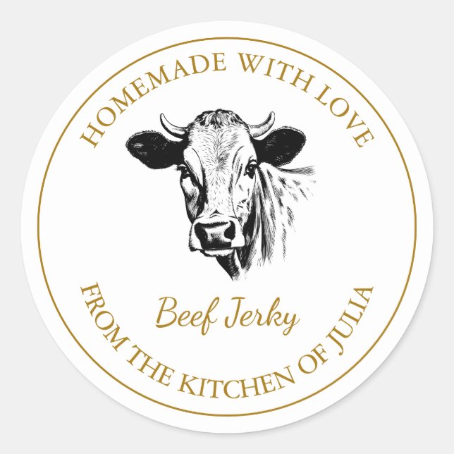 Étiquette Jerky Beef fait maison (Devant)