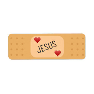Étiquette Jésus bandaid, Jésus guérit les blessures