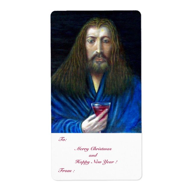 ÉTIQUETTE JÉSUS CHRIST, LA CHALICE (Devant)